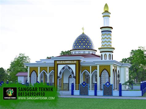 Desain Masjid Minimalis 15x15 1 Lantai Sanggar Teknik