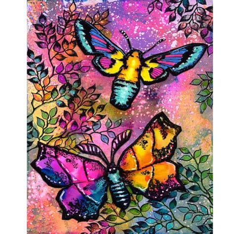 Diamond Painting 5d Full Drill Colored Butterfly Kits Art Decor Ts