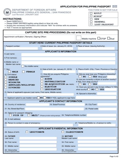 Philippine Passport Renewal Pdf 2020 2024 Form Fill Out And Sign