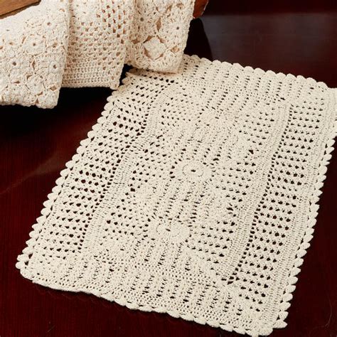 Ecru Crocheted Doily Runner - Crochet and Lace Doilies ...
