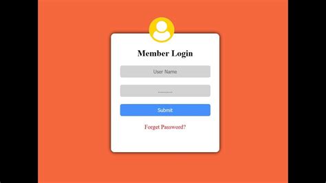 How To Create Login Form Using Html And Css Html Login Page Design