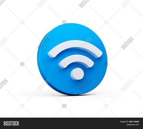 3d Wi Fi Icon On Blue Image And Photo Free Trial Bigstock