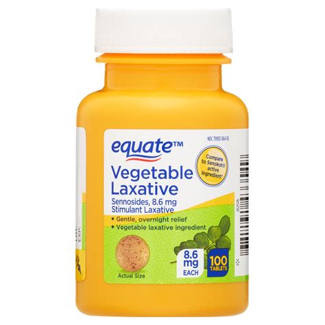 Equate Natural Vegetable Laxative Sennosides Stimulant Stool Softener 100 Tablets