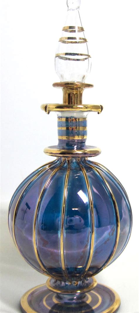 Vintage Perfume Bottle Hand Blown Glass Egyptian Glass Etsy
