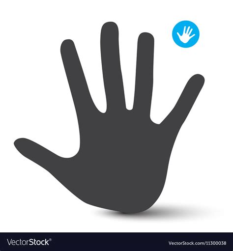 Hand Icon Palm Hand Symbol Isolated On White Vector Image