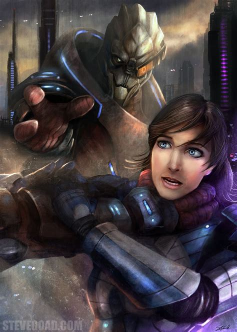 Garrus And Female Shepard Fanart Mass Effect Art Mass Effect Mass Effect Universe