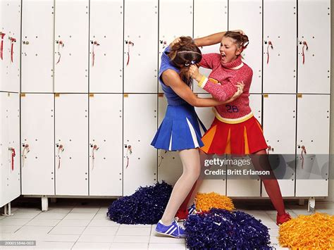 Two Cheerleaders In Locker Room Fighting Photo Getty Images