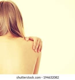 Woman Behind Naked Body Pain Concept Stock Photo Shutterstock
