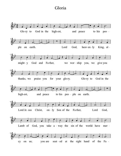 Gloria Sheet Music For Vocals Solo Download And Print In Pdf Or