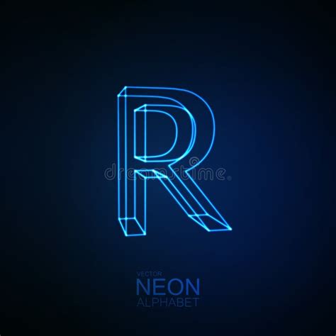 Neon 3d Letter R Stock Vector Illustration Of Background 79265260