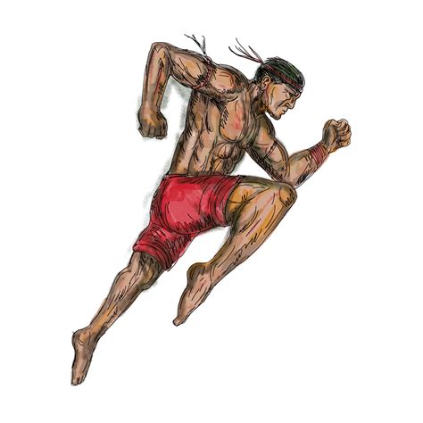 Muay Thai Boxing Fighter Tattoo 12916763 Png