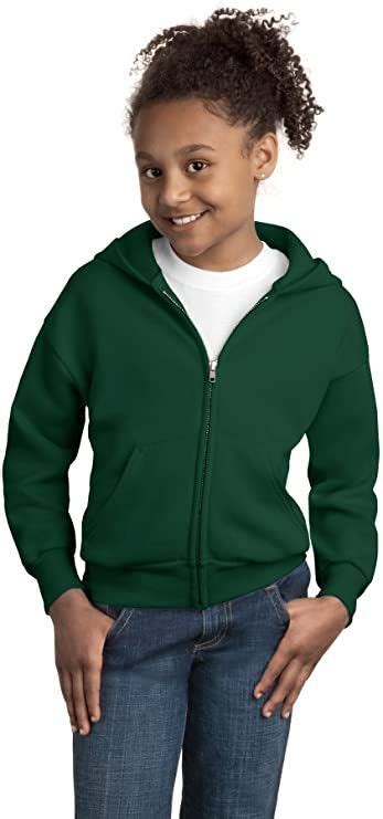 Hanes Girls Comfortblend Ecosmart Full Zip Hooded Sweatshirt