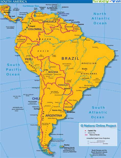 South American Map With Countries Map Of World
