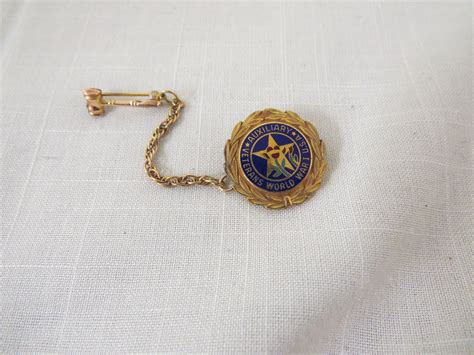 Vintage Vfw Auxiliary Pin Wwi Veterans Presidents Pin Gold Etsy