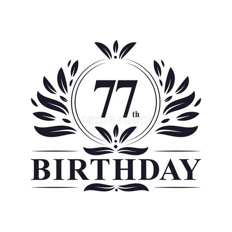 77 Years Birthday Logo 77th Birthday Celebration Stock Vector