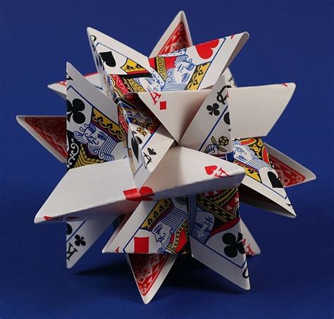 12 Card Star Puzzle Playing Card Crafts Origami Paper Art Playing