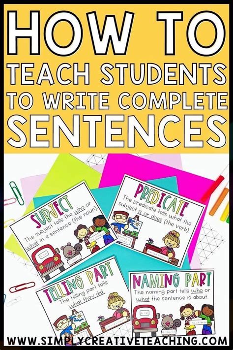 How To Teach Students To Write Complete Sentences With The Help Of This