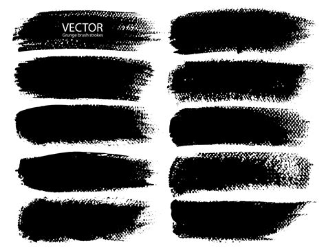 Set Of Brush Strokes Black Ink Grunge Brush Strokes Vector Illustration 542487 Vector Art At