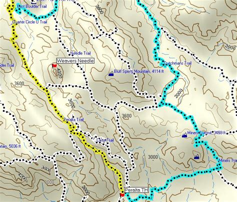 31 Superstition Mountains Hiking Trail Map Maps Database Source