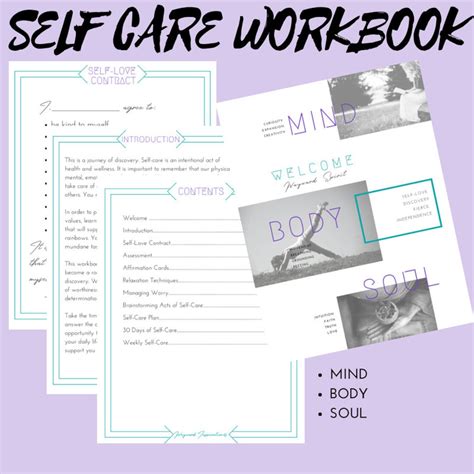 Self Care Workbook Self Love Journal Self Care Planner Etsy
