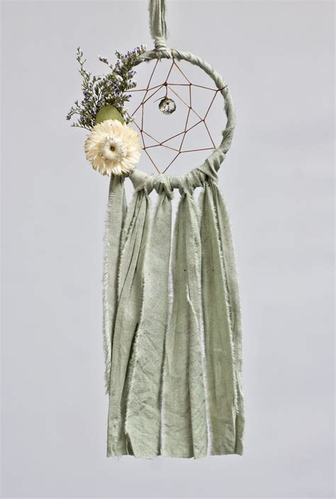 Mini Dream Catcher Rear View Mirror Dreamcatcher Small Dream Catcher Car Dreamcatcher Sage Green