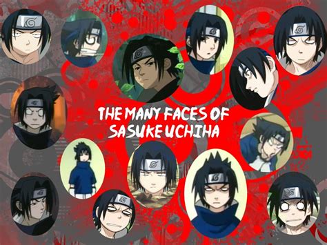 The Faces Of Sasuke Anime Funny Animation Artwork Many Faces