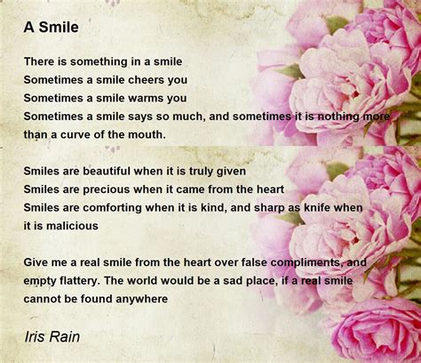 A Smile A Smile Poem By Iris Rain
