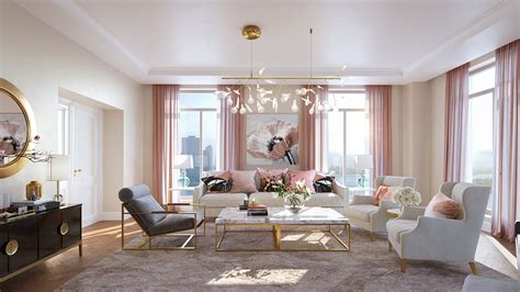 Rose Gold Living Room Jaspreet Singh Cgarchitect Architectural