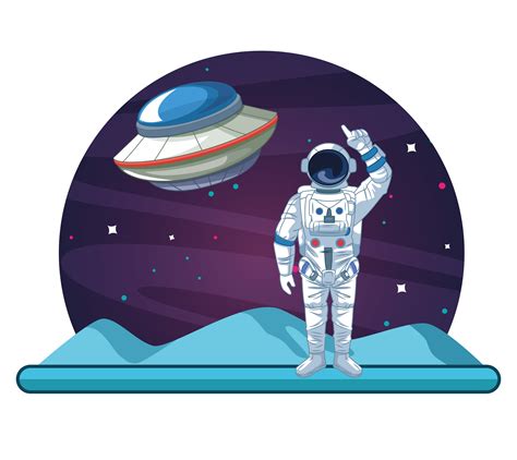 Astronaut In The Galaxy Cartoon 652239 Vector Art At Vecteezy
