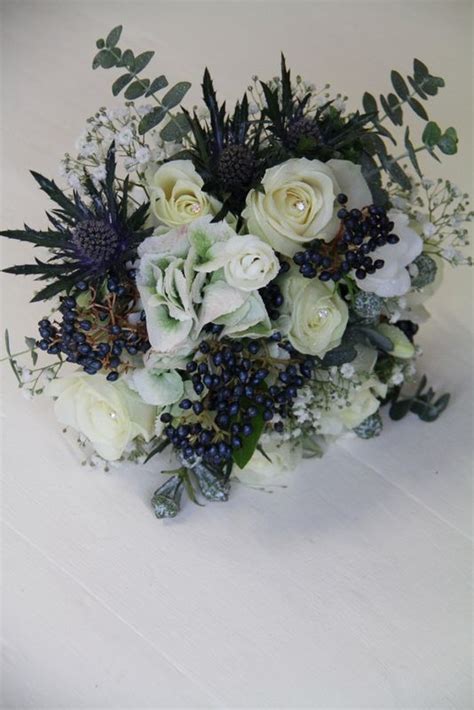 The Flower Magician Midnight Blue Bridal Bouquet And Boutonniere