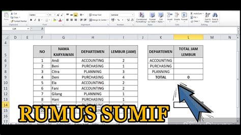 Cara Rumus Excel Sumif Youtube