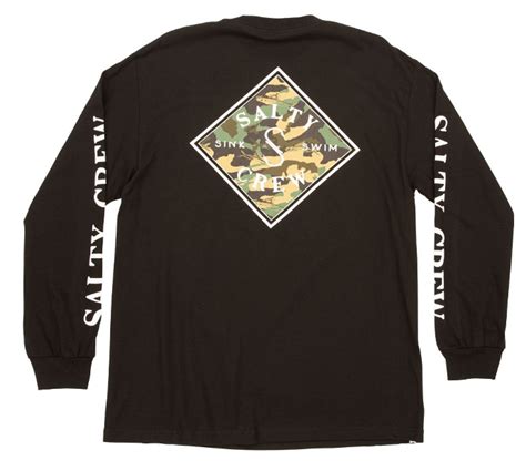 Salty Crew Latitude Long Sleeve T Shirts Black Xl Tackledirect