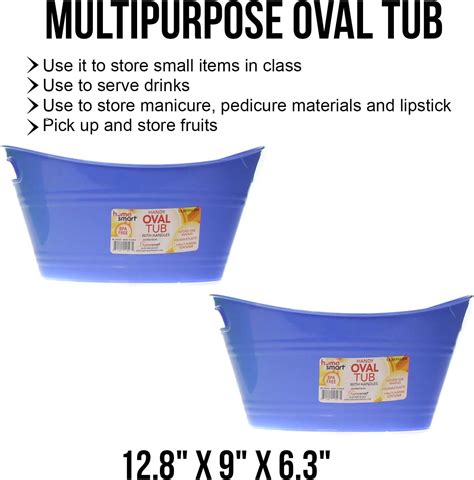 Oval Plastic Storage Tubs With Handle Small Size 128 X 9 X 63 Oval