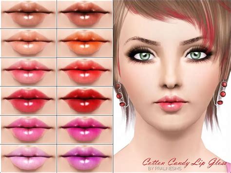 Pralinesims Cotton Candy Lip Gloss Candy Lips Sims 3 Makeup Sims 4
