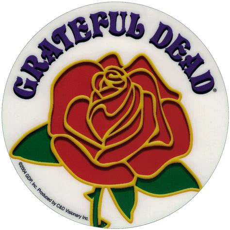 Grateful Dead Logo With Rose On Clear Bumper Sticker Decal