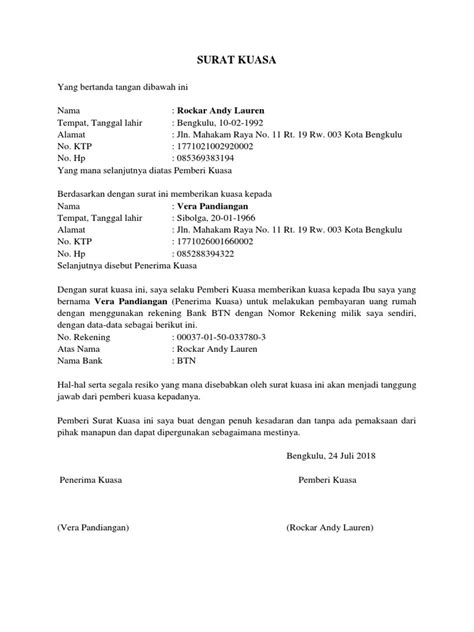 Sertifikat tanah merupakan salah satu dokumen penting yang harus dimiliki setiap penghuni rumah. Contoh Surat Kuasa Bank Btn