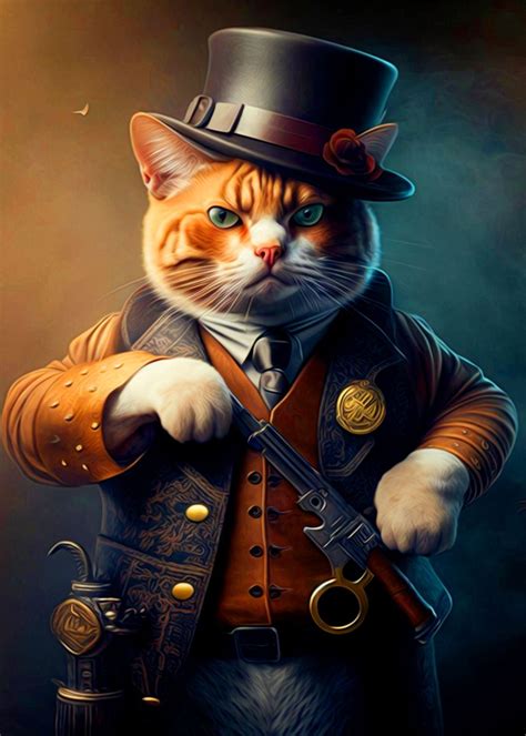 Mafia Cat Poster By Huy Bui Displate