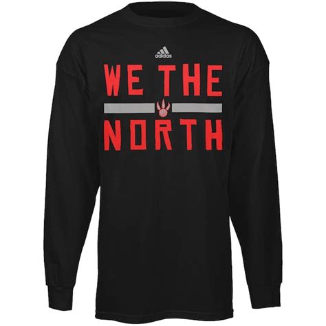 Mens Toronto Raptors Adidas Black We The North Slogan Long Sleeve T