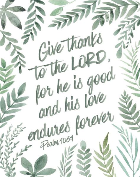 Give Thanks To The Lord Psalm 1061 Christian Home Decor Bible