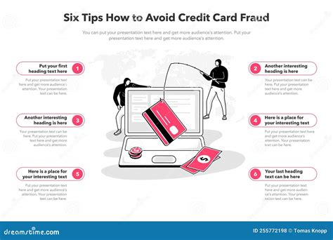 Simple Infographic Template For How To Avoid Credit Card Fraud Stock