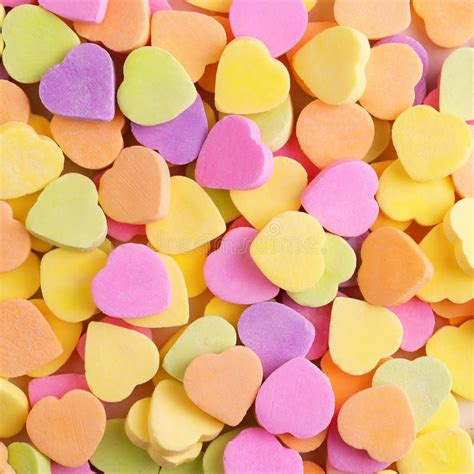 Colorful Hearts Background Sweetheart Candy Valentines Day Stock