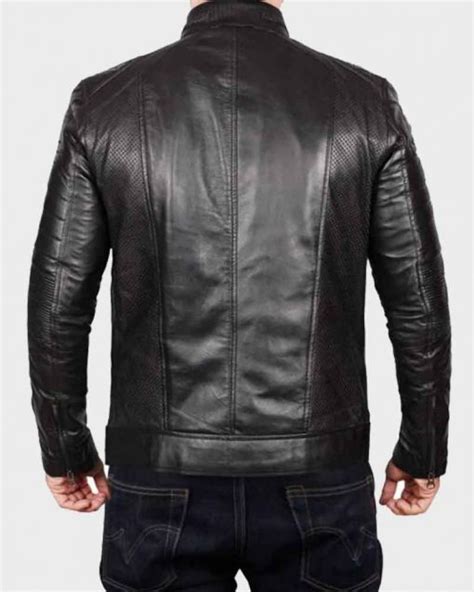 Black Johnson Style Real Mens Leather Jacket Danezon