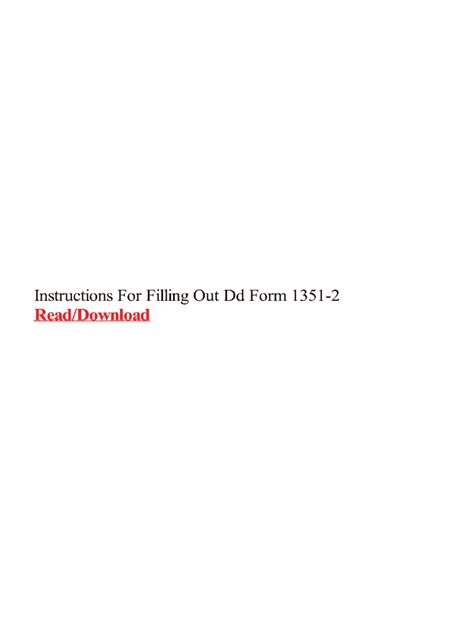 Fillable Online How To Fill Out A Dd Form 1351 2 Travel Voucher Fax