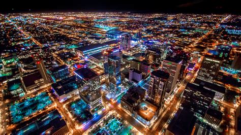 Phoenix Arizona Downtown Night Aerial Photo From Helicopter Flickr