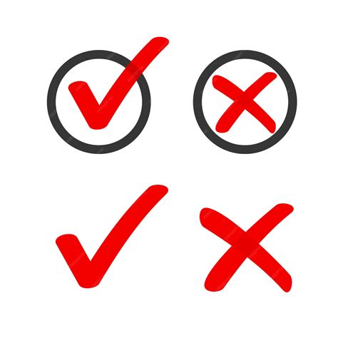 Premium Vector Yes No Check Box List Marker Ticks Icons Circle Doodle