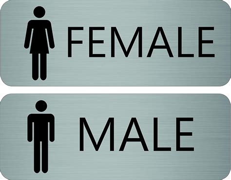 Male Female Toilet Signs 200mm X 75mm Twin Pack Uk Made