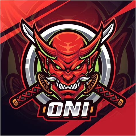 Premium Vector Oni Head Esport Mascot Logo Design