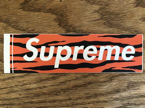 Supreme Supreme Tiger Print Box Logo Sticker Orange Grailed