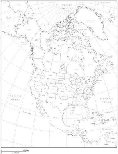 North America Map With States And Provinces For Powerpoint And Illustrator
