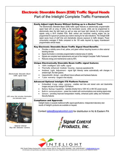 Esb Traffic Signal Heads Signal Control Products Inc